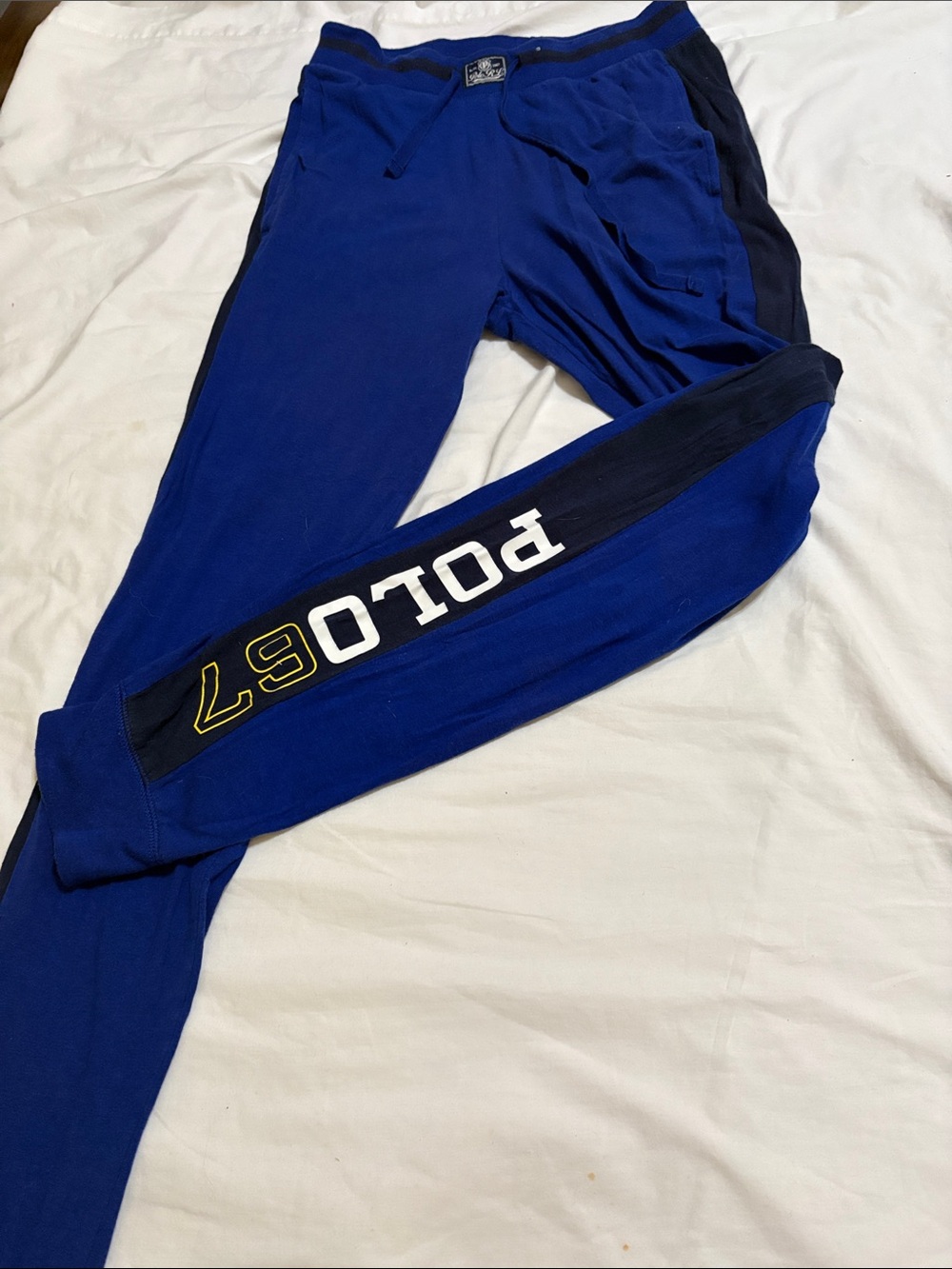 Polo by Ralph Lauren Royal Blue Jogger Pants with Navy Side Panels